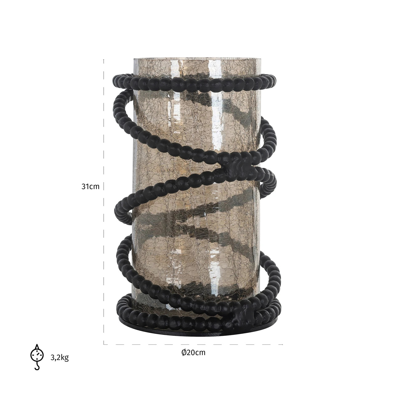 Orkanlampe Edison svart Richmond Interiors Lanterne og lysglass