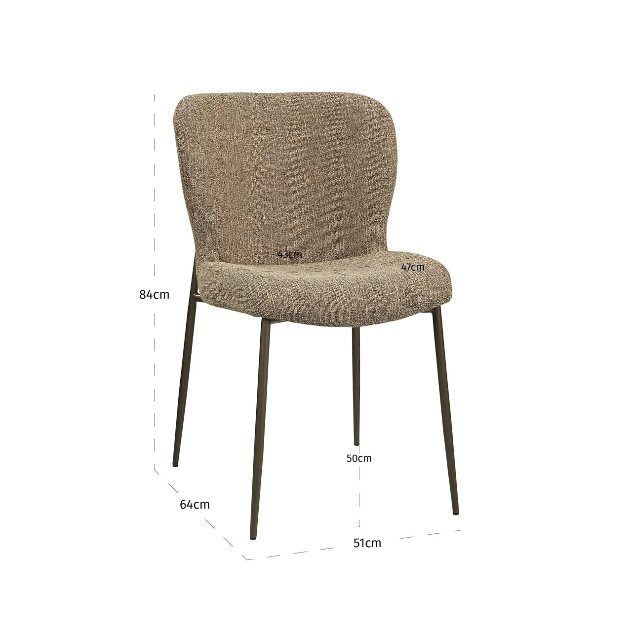 Spise stol Odarby brun tweed flammehemmende Sett med 2 Richmond Interiors Spisestol