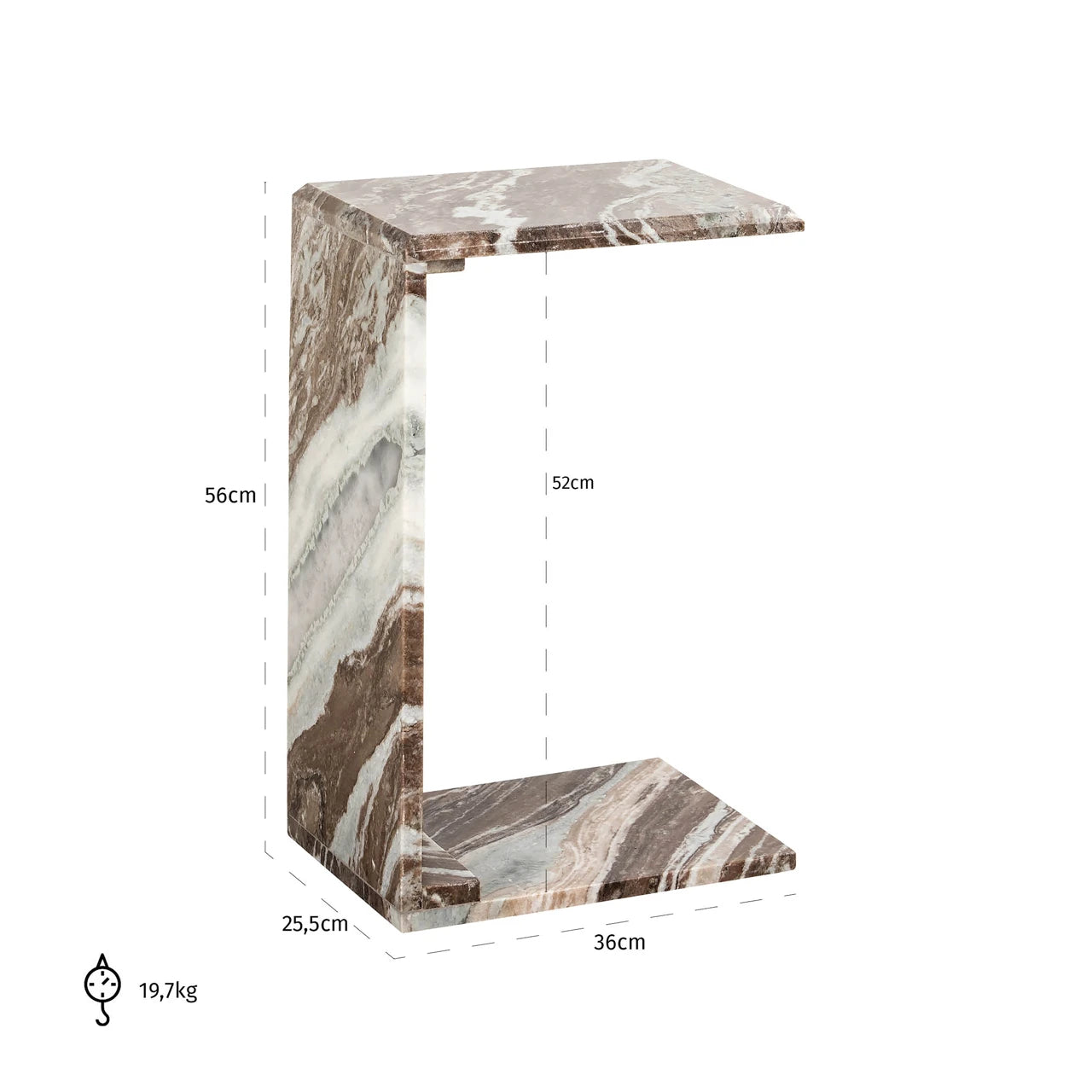 Endebord Tovek Blush beige Richmond Interiors Sidebord
