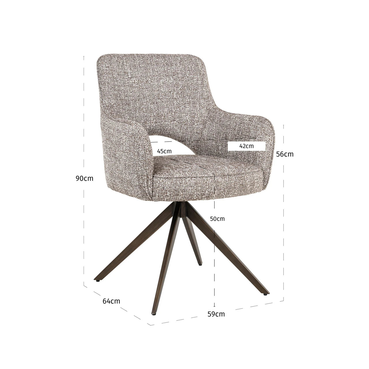 Spisestol Ginerva jord tweed svingbar Richmond Interiors Spisestol