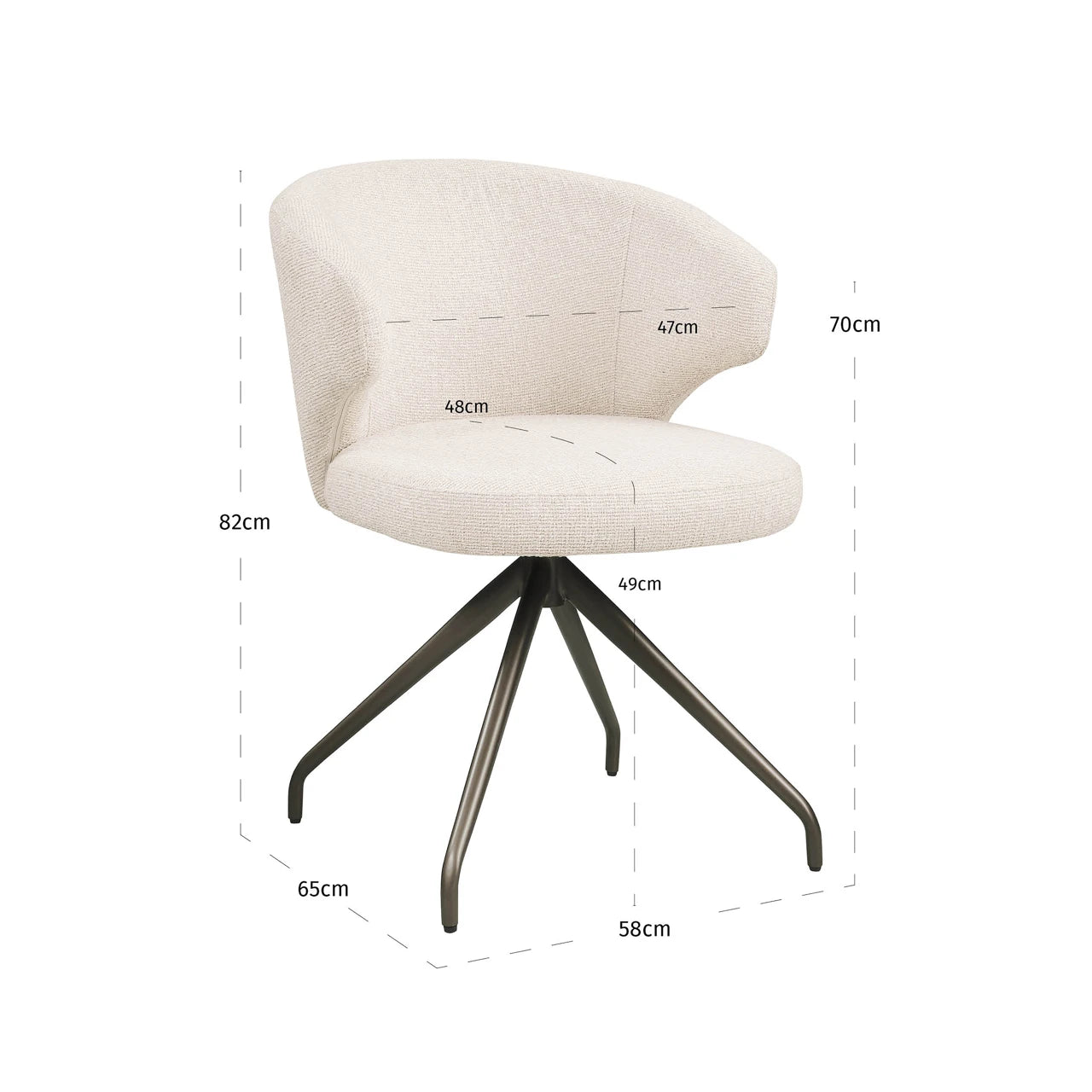 Spisestol Milly biscotti svingbar Richmond Interiors Spisestol
