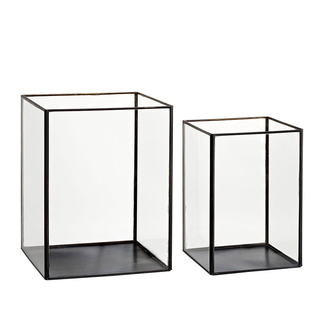 LAUSANNE 2-pakk Artwood Lanterne og lysglass
