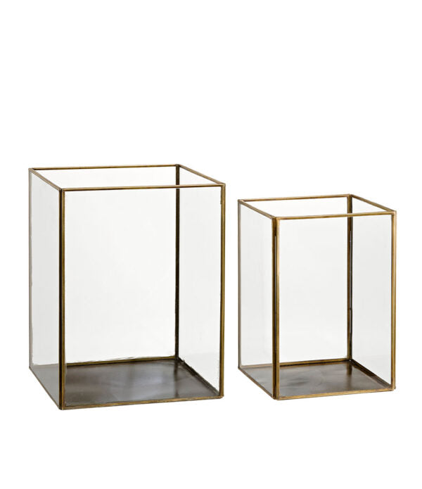 LAUSANNE 2-pakk Artwood Lanterne og lysglass