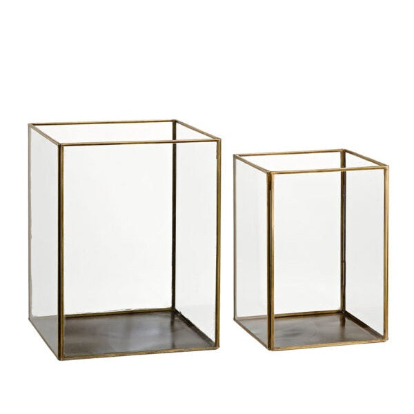 LAUSANNE 2-pakk Artwood Lanterne og lysglass