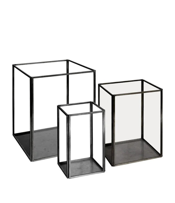 LAUSANNE 2-pakk Artwood Lanterne og lysglass