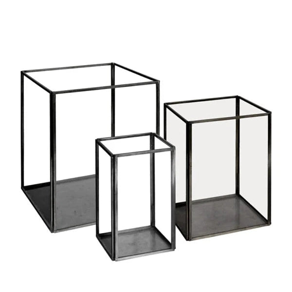 LAUSANNE 2-pakk Artwood Lanterne og lysglass