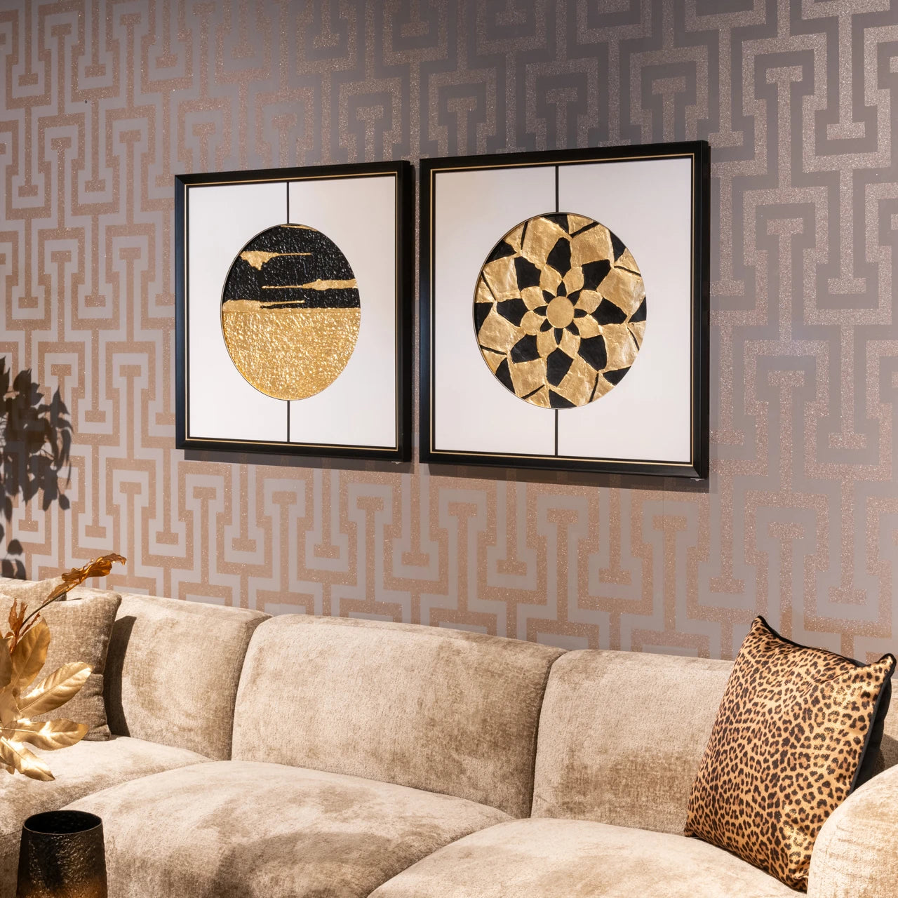 Veggkunst Moon svart/gull Richmond Interiors Bilde
