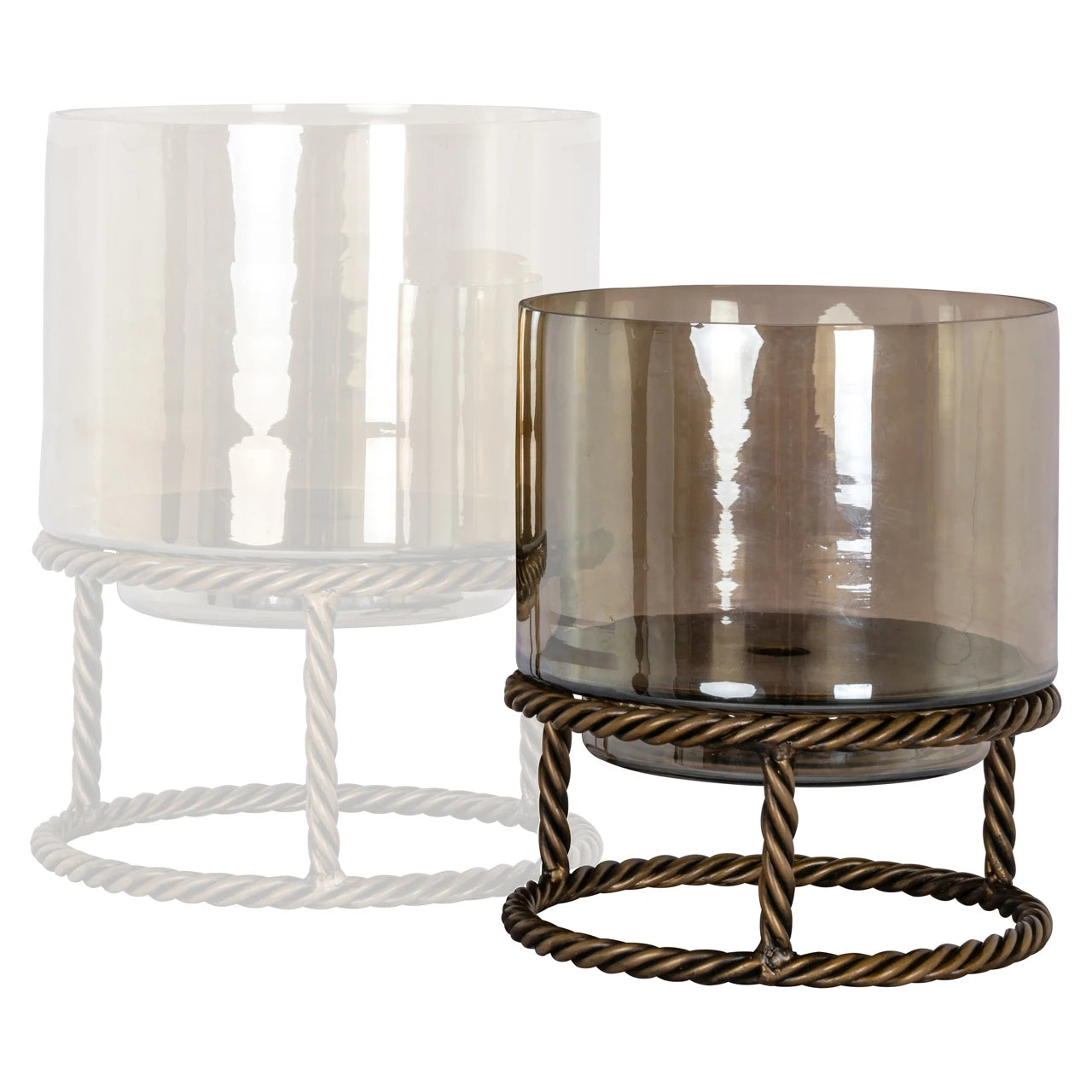 Hurricane light Ropia messing antikk liten Richmond Interiors Lanterne og lysglass