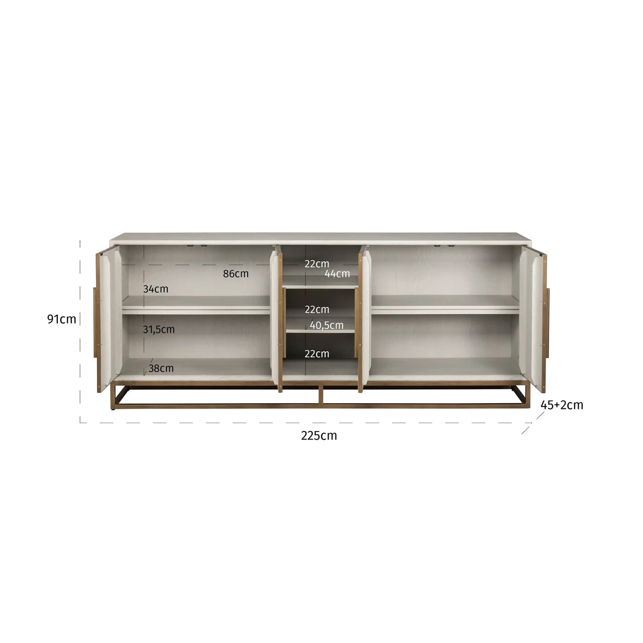 Sideboard Whitebone verona grey Richmond Interiors Skjenk