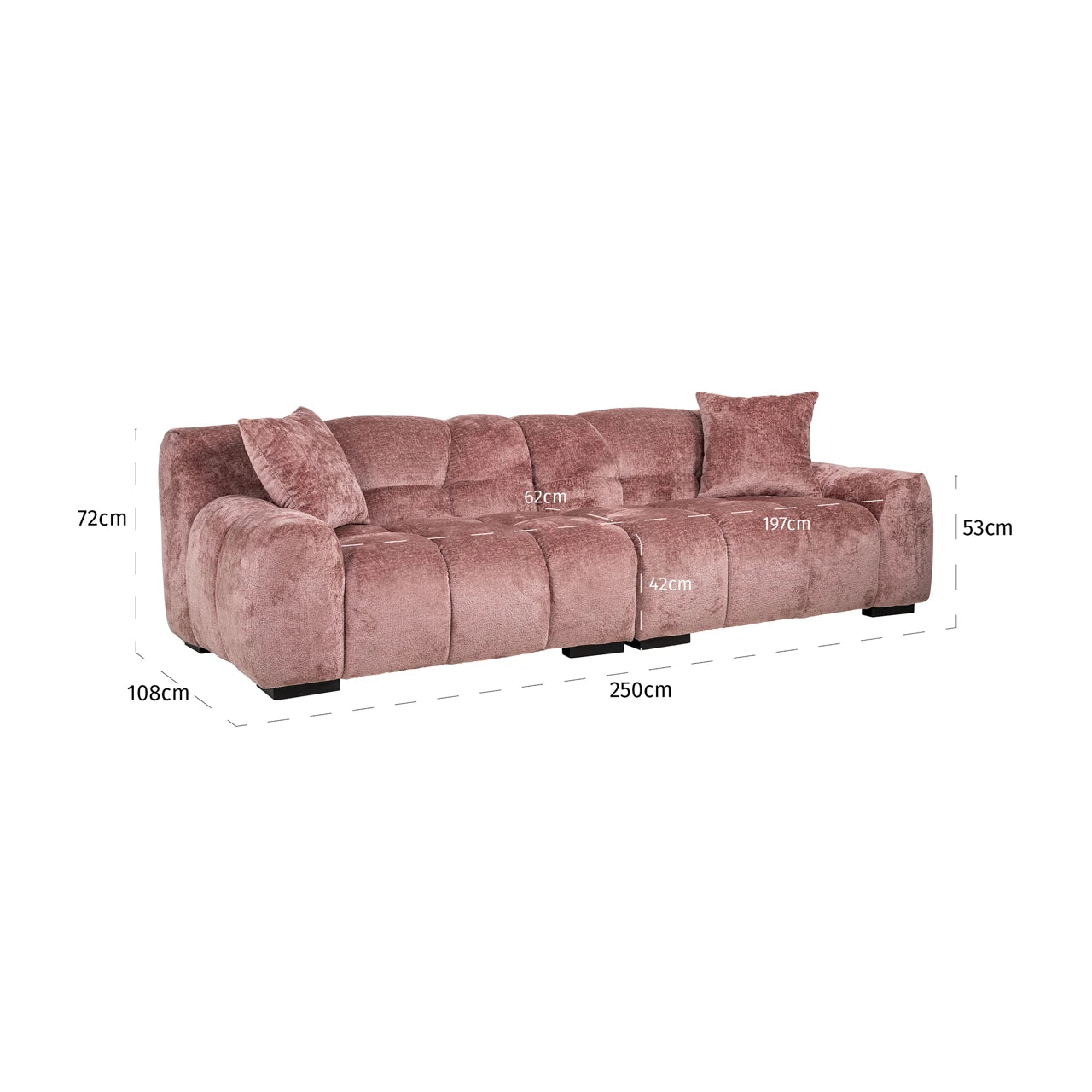 Sofa Charelle rose chenille Richmond Interiors Sofa