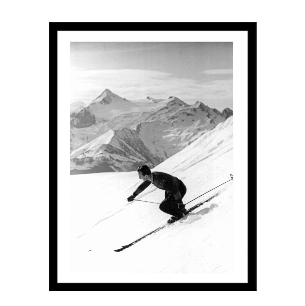 Glass picture w/frame downhill with parallel turn Homefactory Bilde