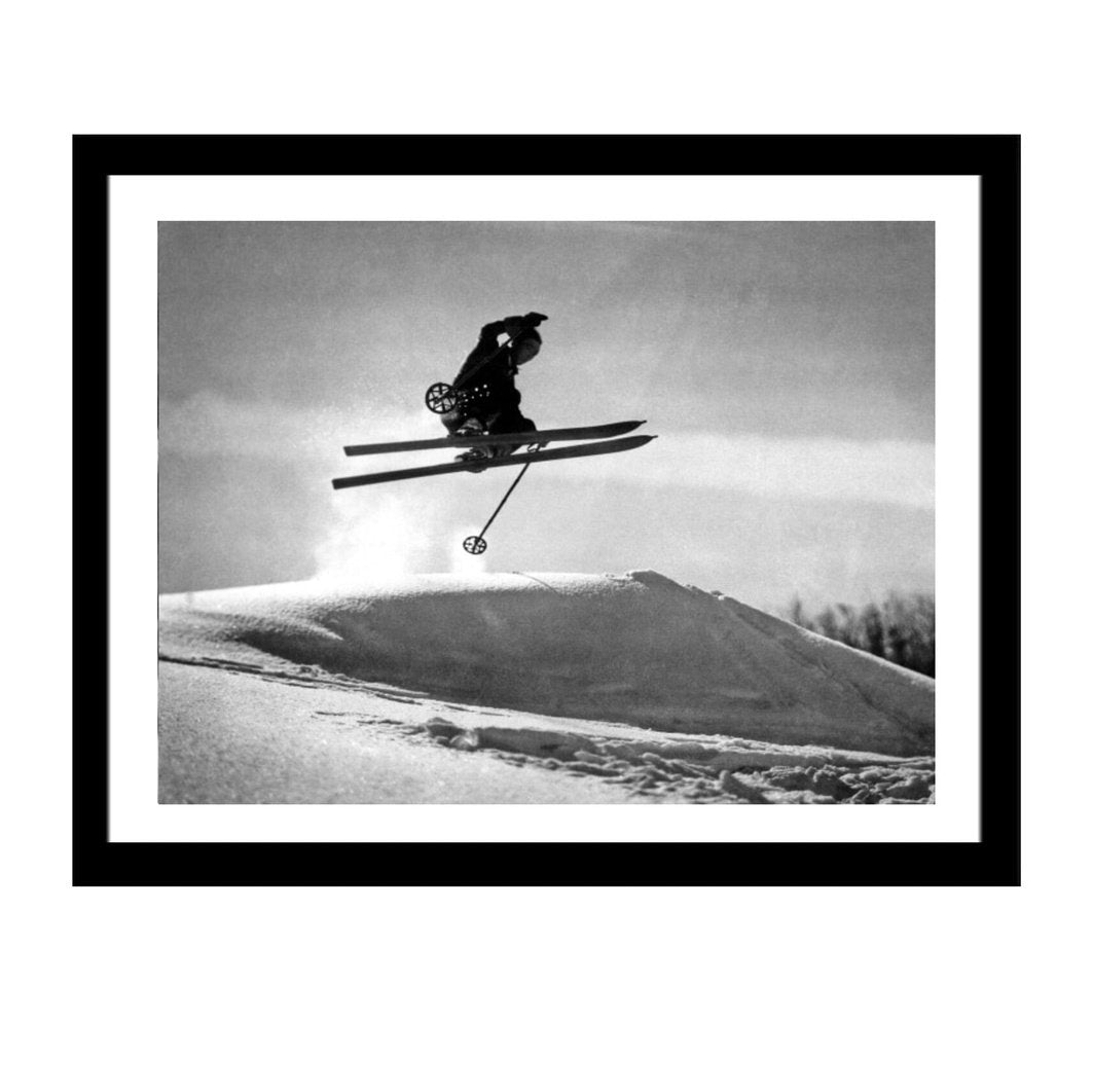 Glass picture w/frame svevende skiløper Homefactory Bilde