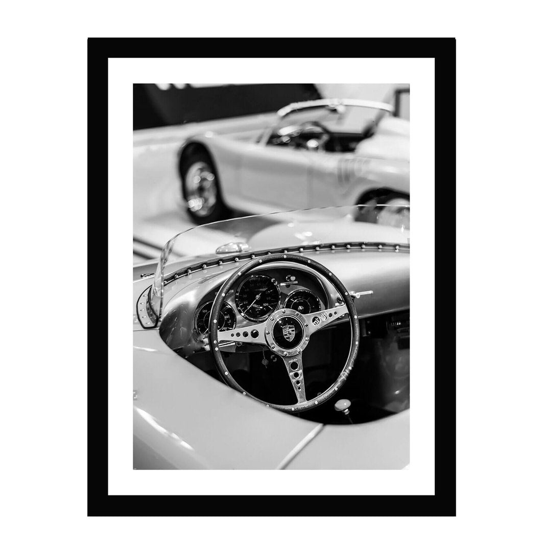 Glass picture w/frame Porsche steering wheel Homefactory Bilde