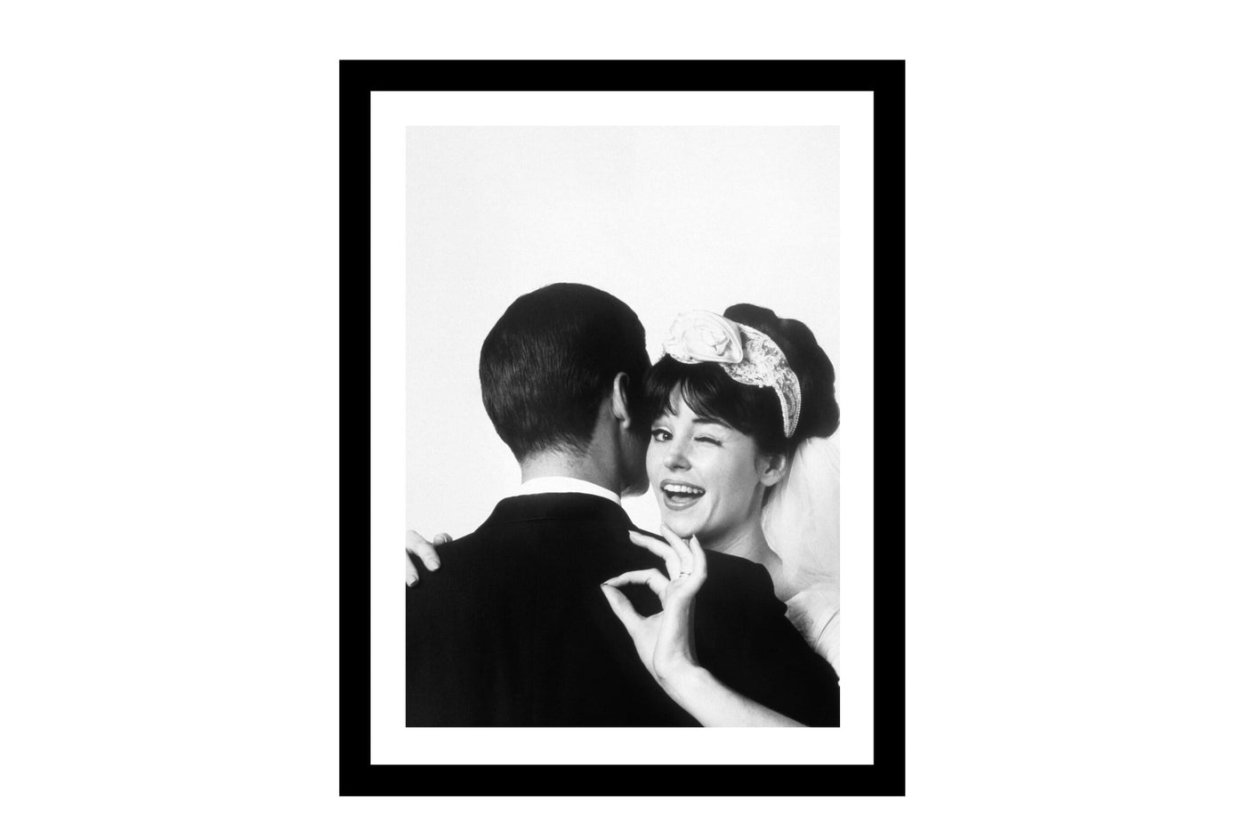 Glass picture w/frame THE BRIDE AND THE GROOM 70cm x 90cm Homefactory