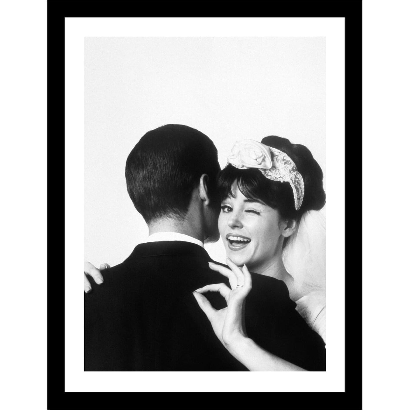 Glass picture w/frame THE BRIDE AND THE GROOM 70cm x 90cm Homefactory