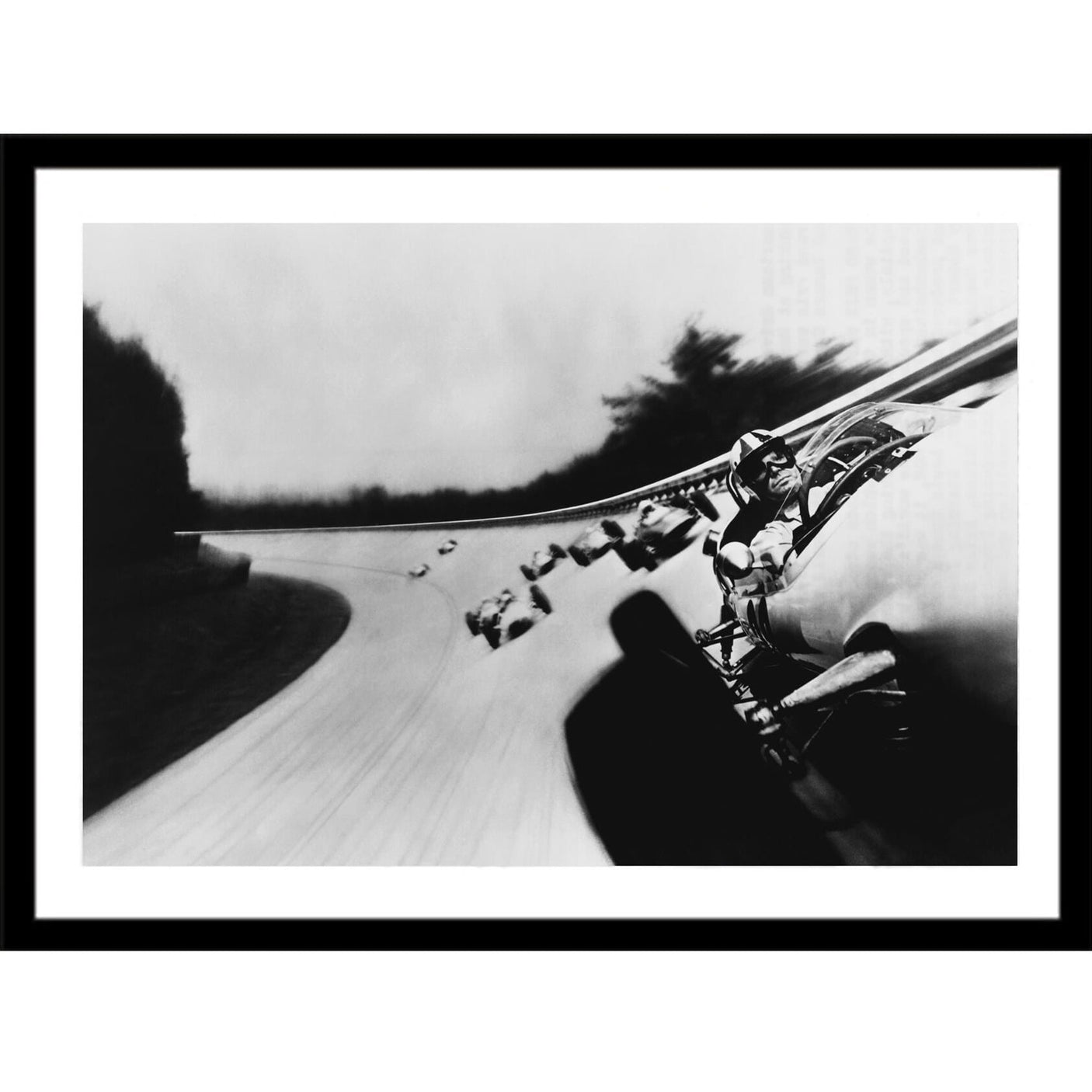 Glass picture w/frame Formula Grand Prix 1966 80cm x 120cm Homefactory