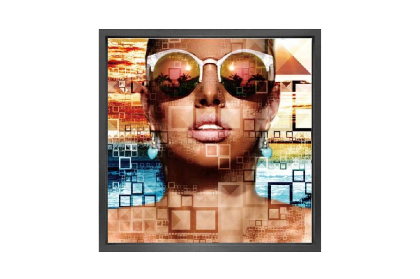 Canvas 5cm black frame AI generated lady no1 120cm x 120cm Homefactory