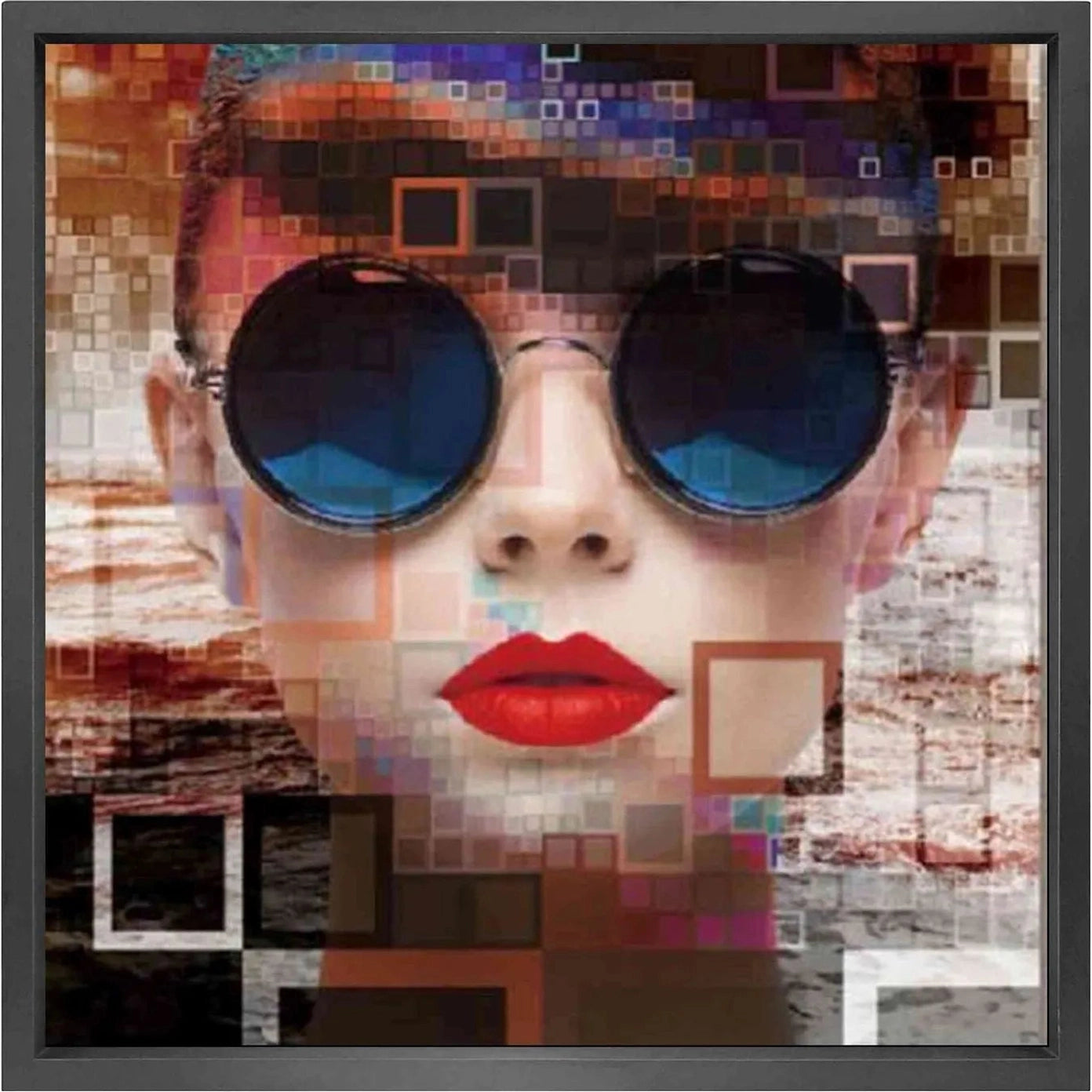 Canvas 5cm black frame AI generated lady no2 120cm x 120cm Homefactory Bilde