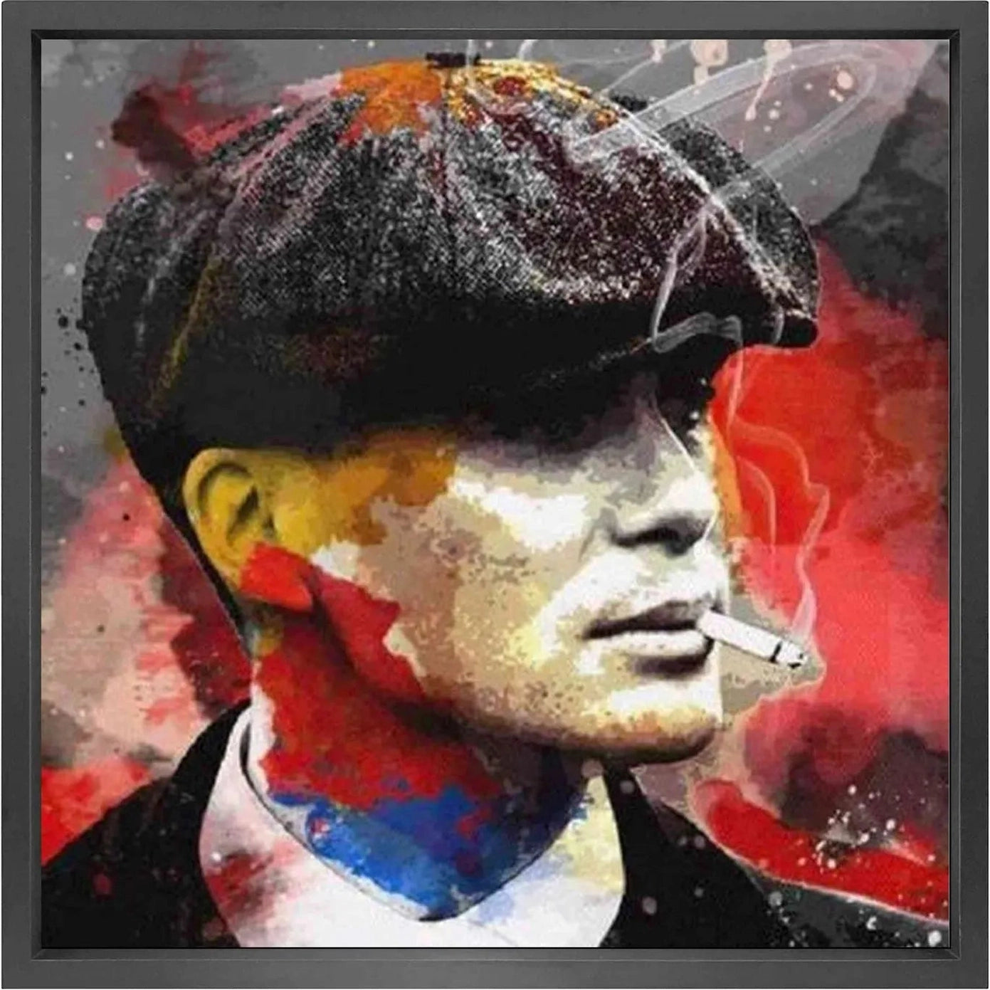 Canvas 5cm black frame Peaky Blinders Thomas Shelby 120x120 Homefactory Bilde