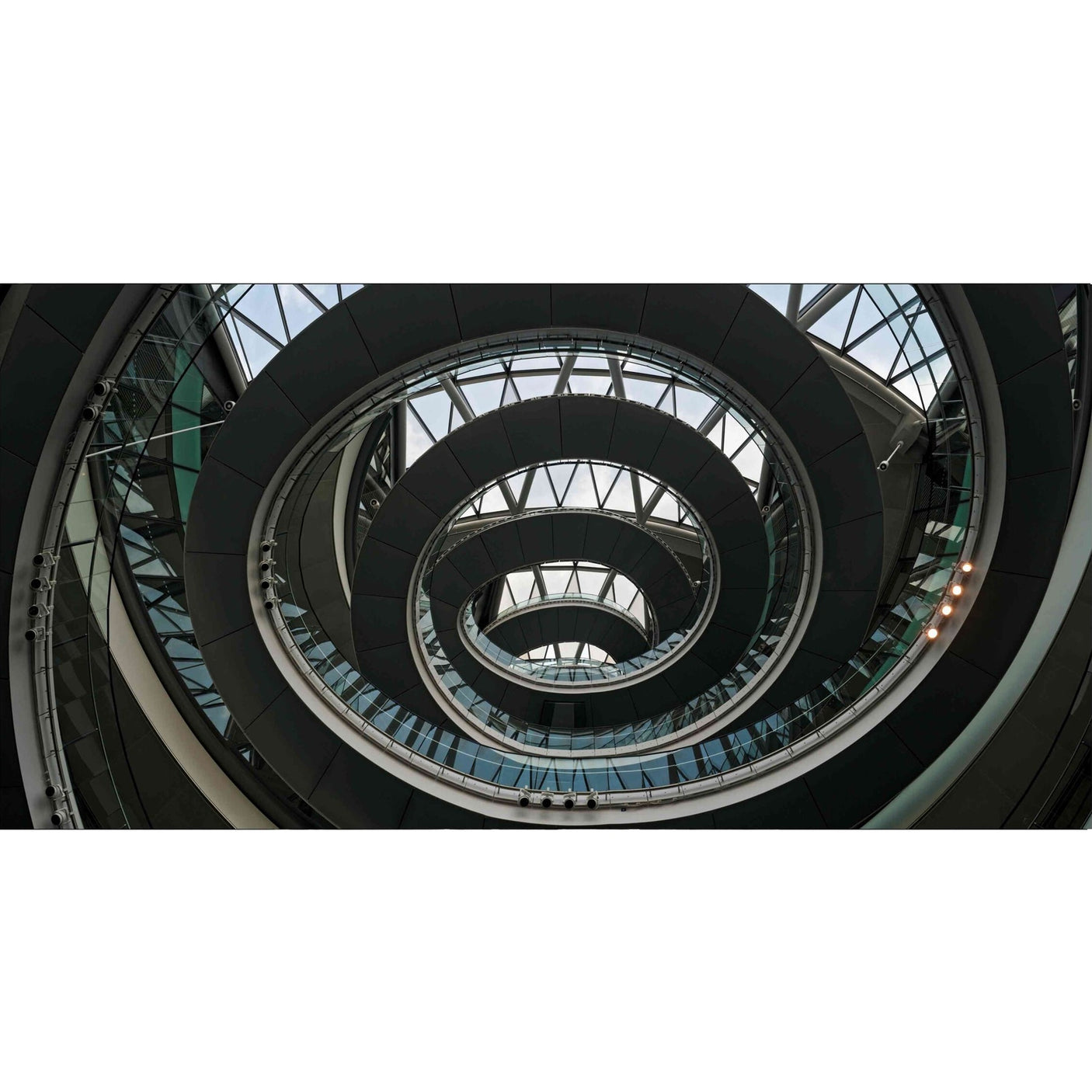 Glass picture City Hall London Spiral Staircase 90cm x180cm Homefactory
