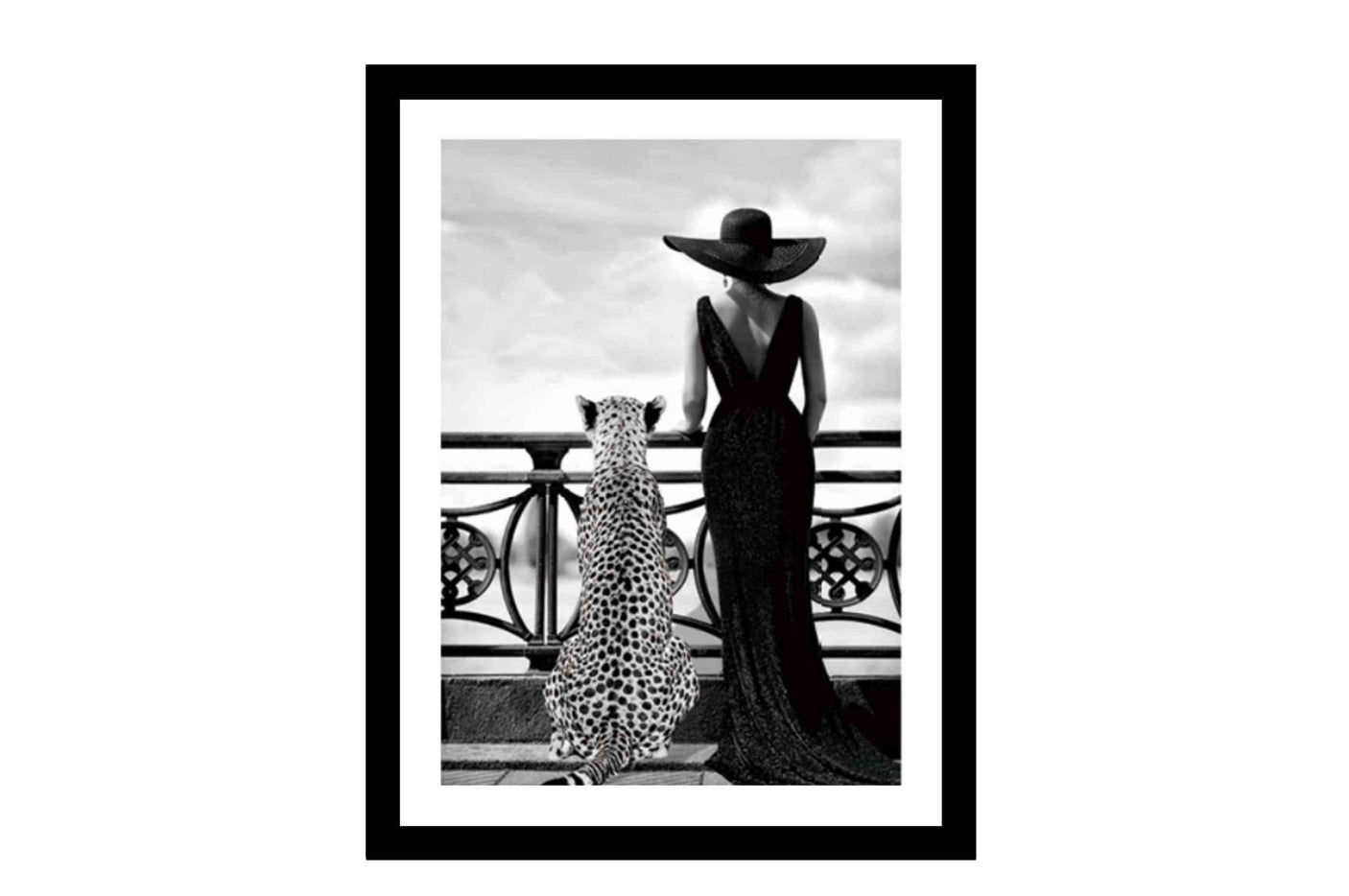 Glass picture w/frame Wild Elegance 70cm x 90cm Homefactory