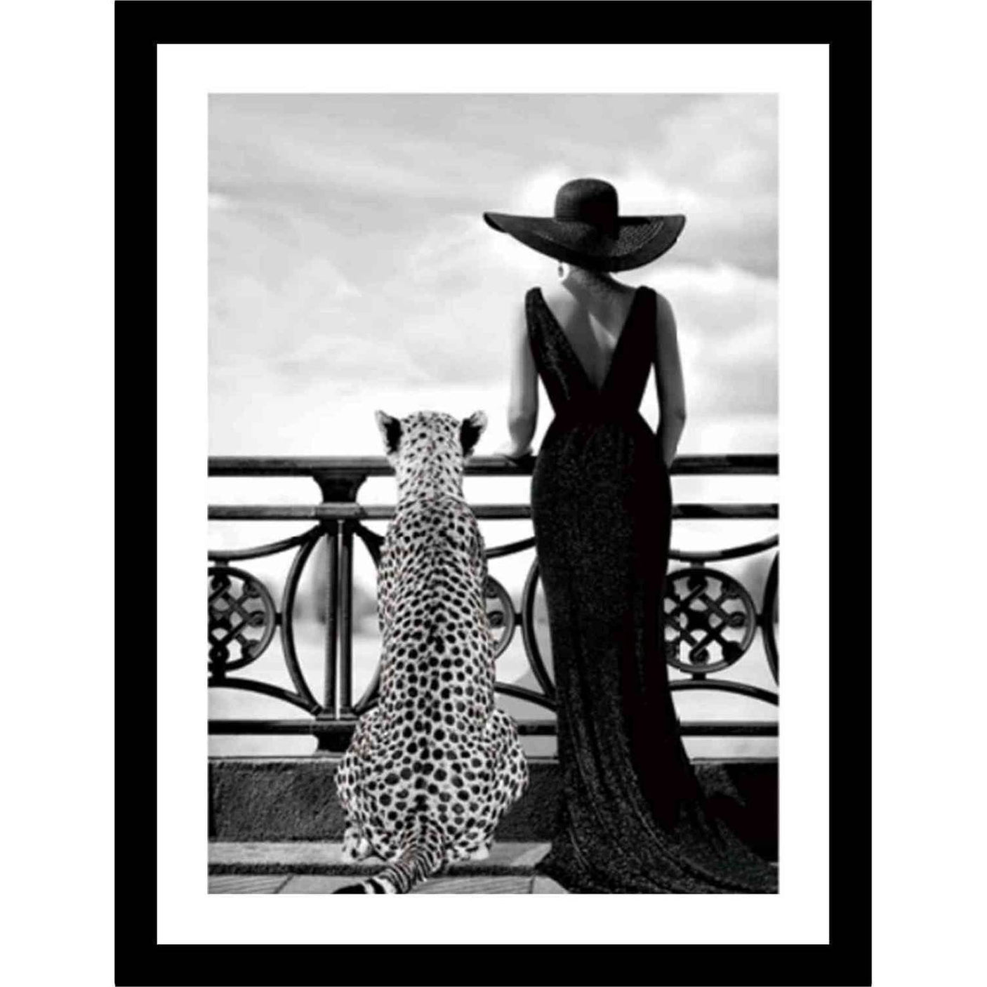 Glass picture w/frame Wild Elegance 70cm x 90cm Homefactory