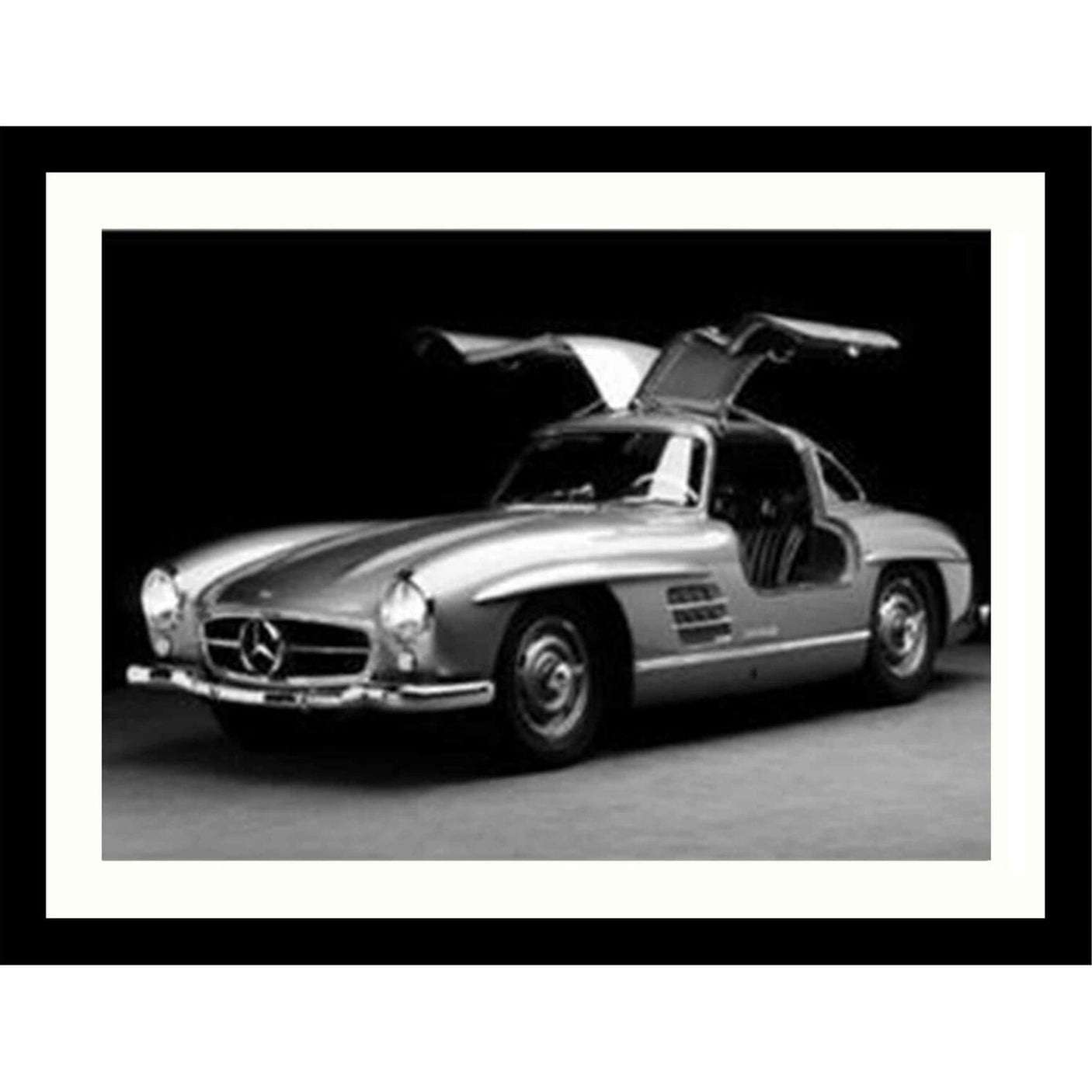 Glass picture w/frame Mercedes-Benz gullwing 70cm x 90cm Homefactory