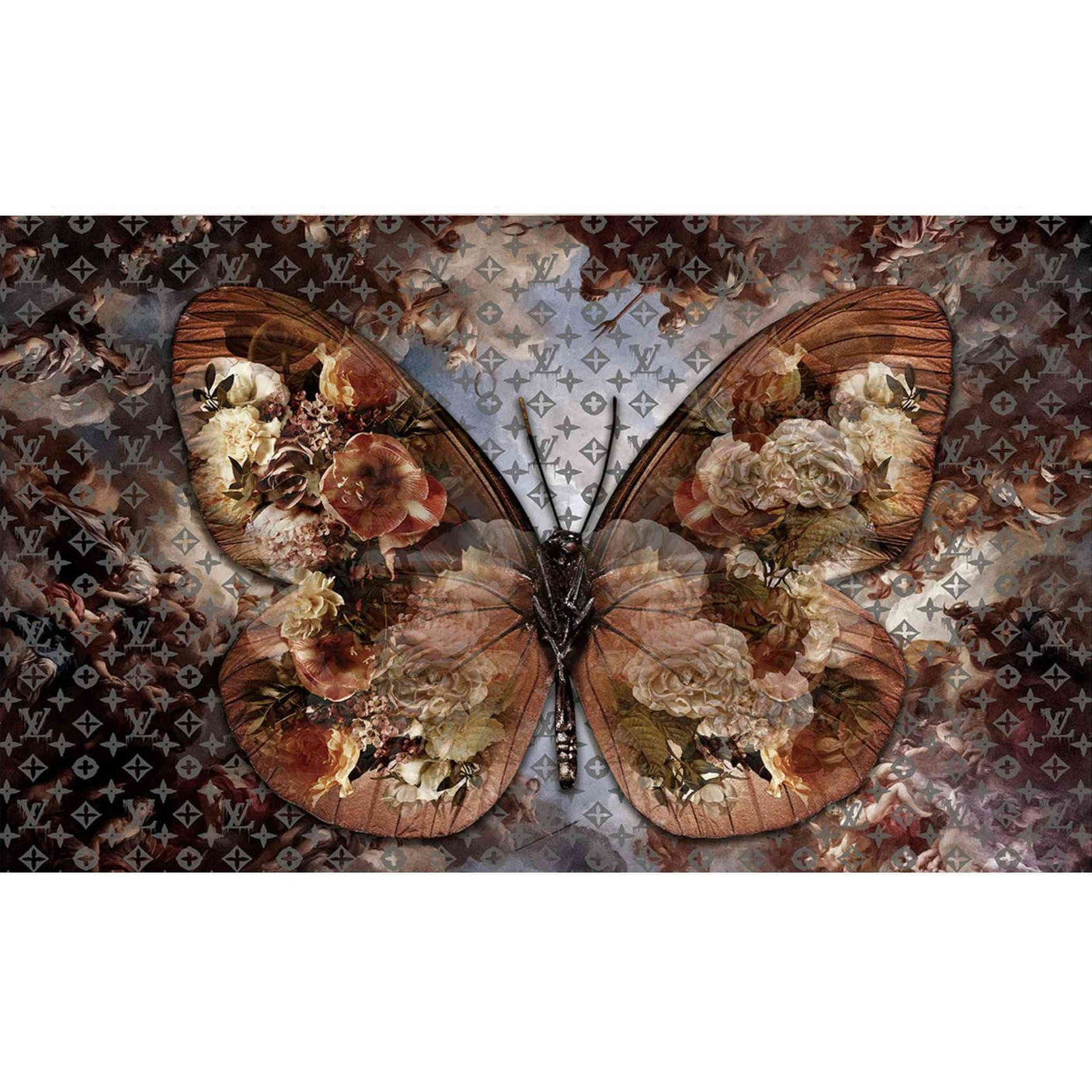 Glass picture butterfly 90cm x 150cm Homefactory