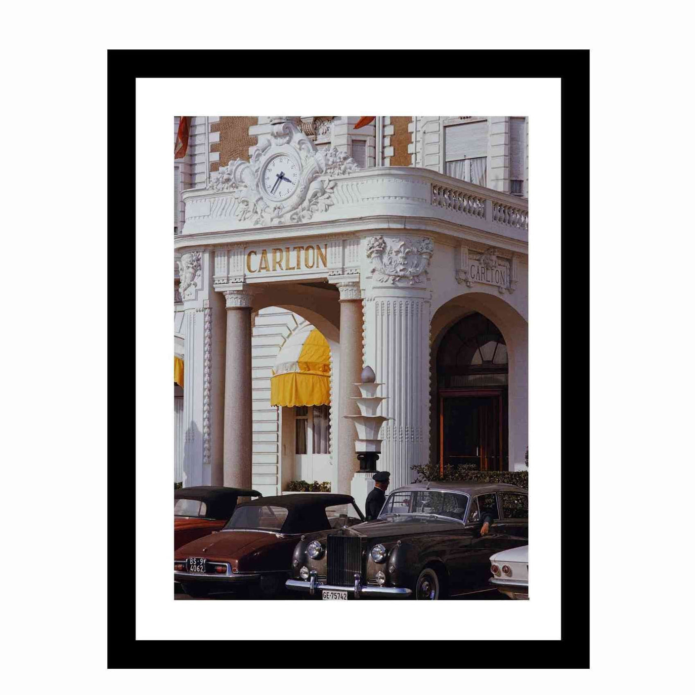 Glass picture w/frame The Carlton Hotel in Cannes 70cm x 90c Homefactory