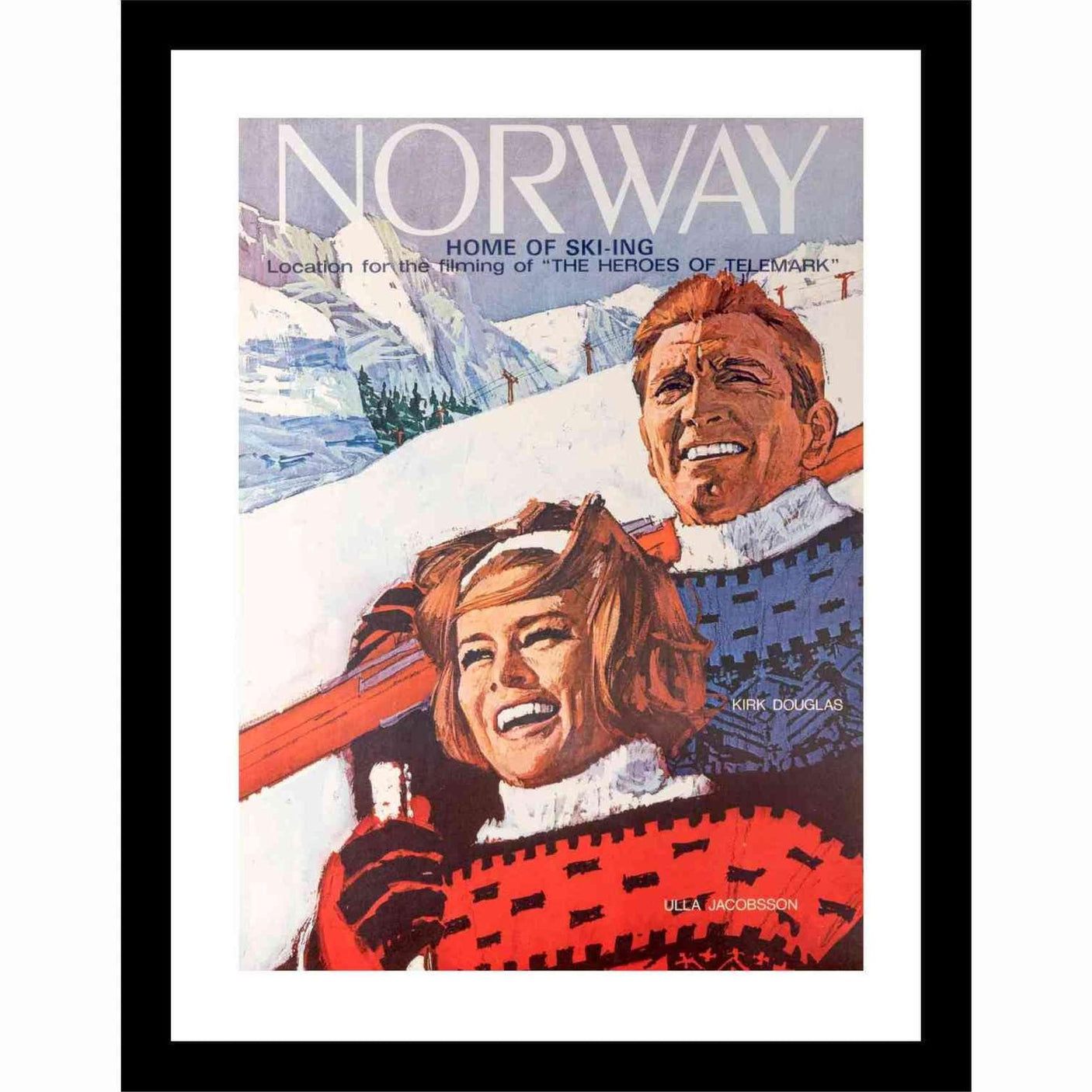 Glass picture w/frame Heroes Of Telemark 70cm x 90cm Homefactory