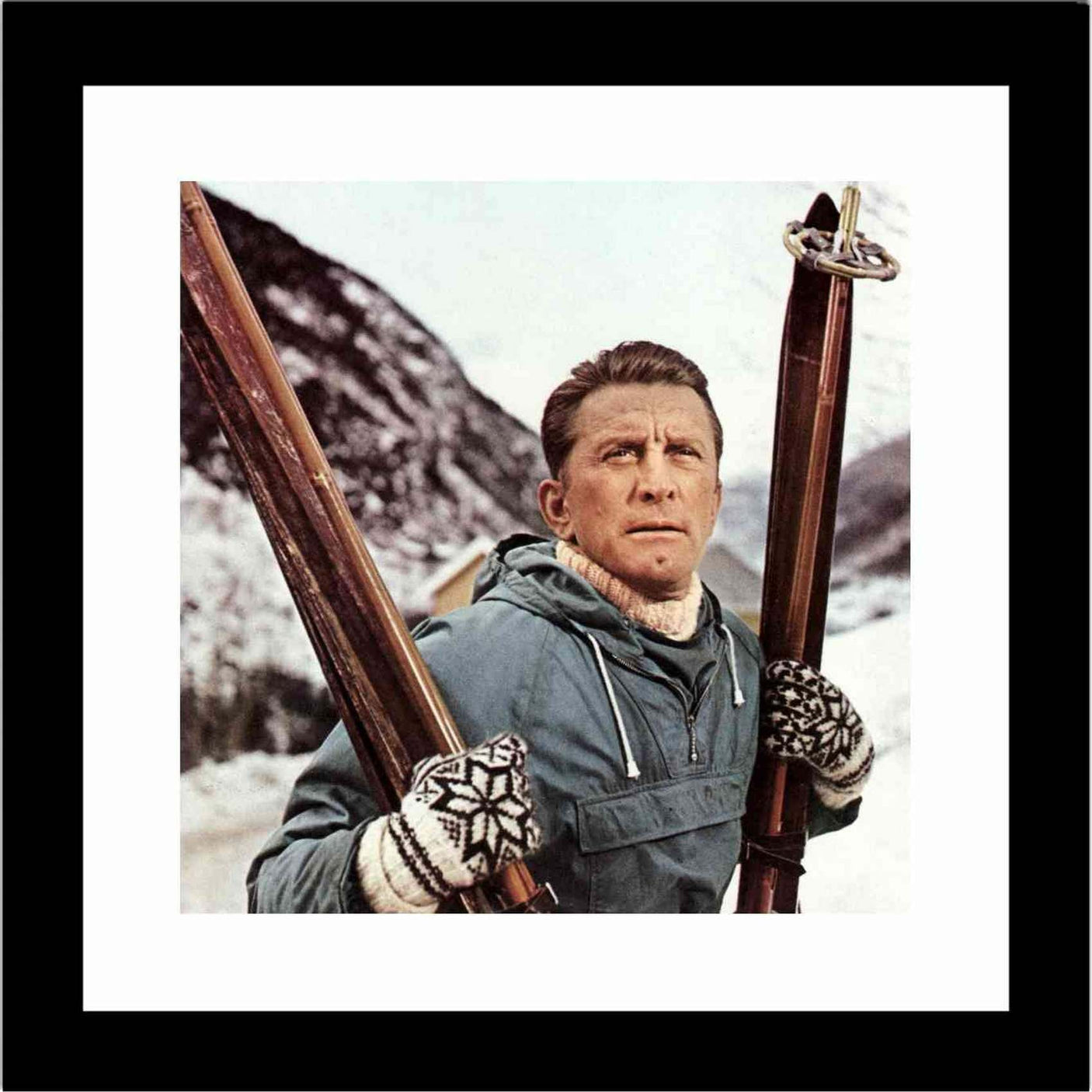 Glass picture w/frame Heroes Tel. Kirk Douglas 60cm x 60cm Homefactory