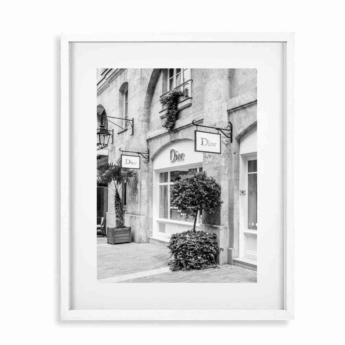 Glass Picture White smal Frame, Passepartout Dior store Homefactory