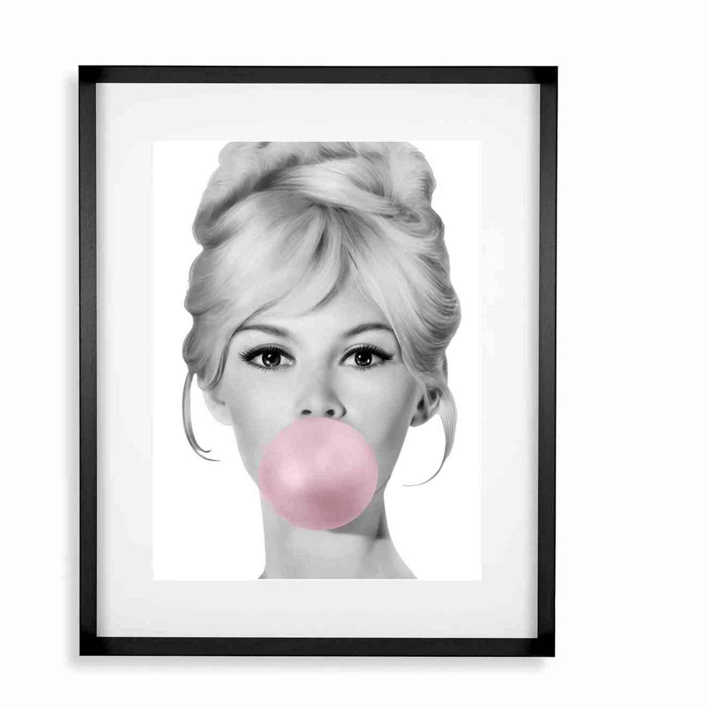 Black smal Frame Passepartout 70cm x 90cm Brigitte Bardot Homefactory
