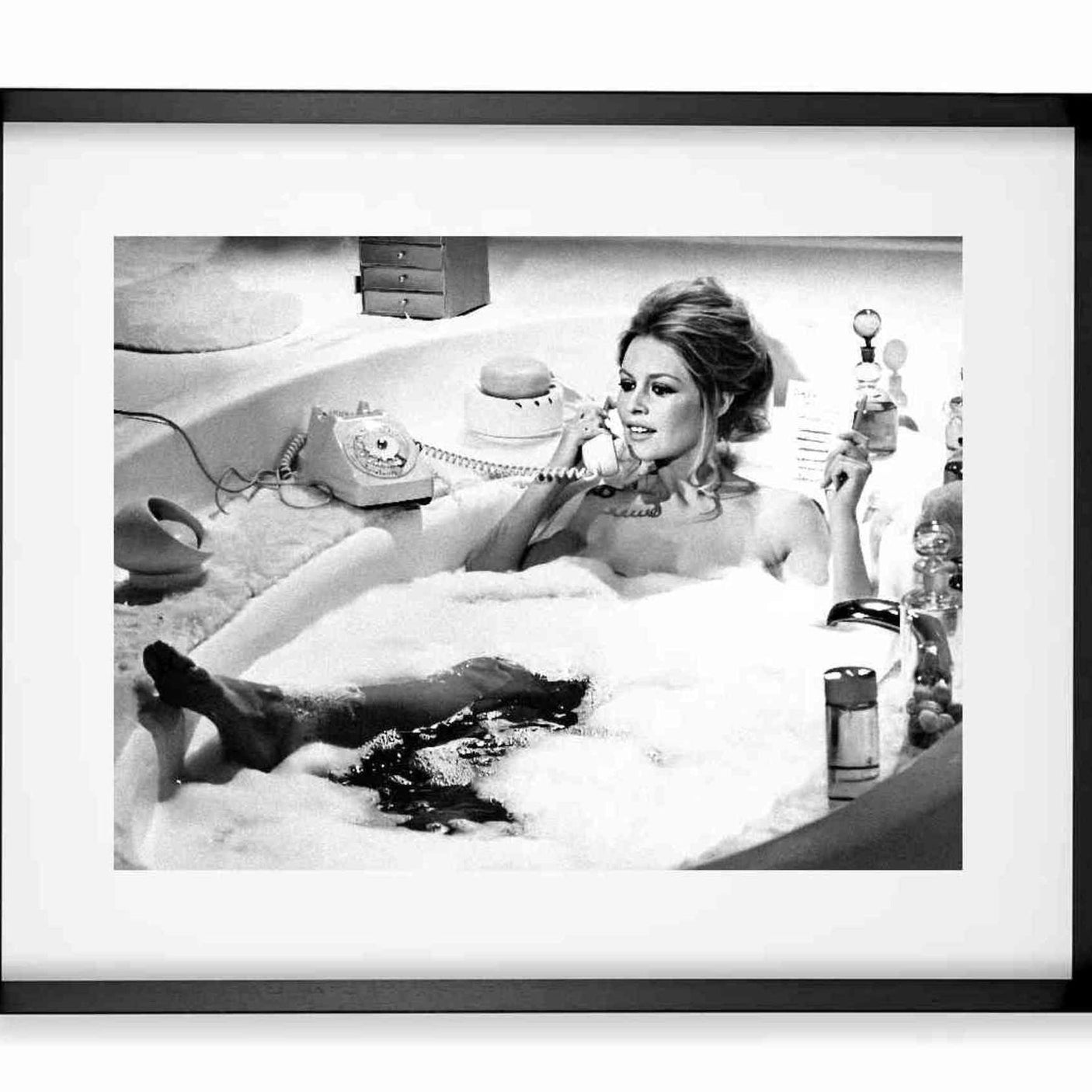 Black smal Frame, Passepartout 80cm x 120cm Brigitte Bardot Homefactory