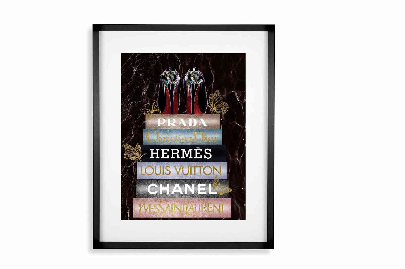 Black smal Frame, Passepartout 70cm x 90cm FASHION Book Homefactory