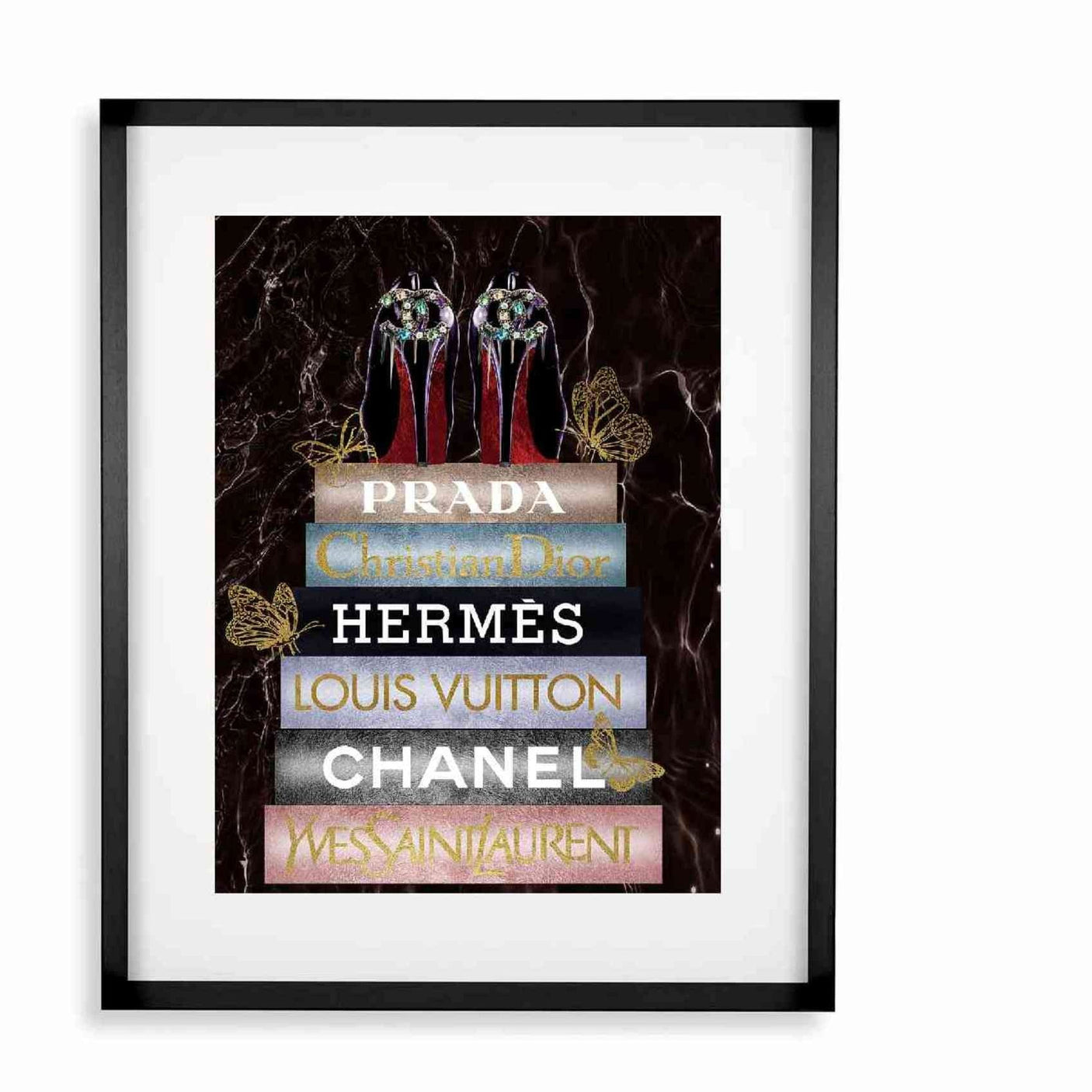 Black smal Frame, Passepartout 70cm x 90cm FASHION Book Homefactory