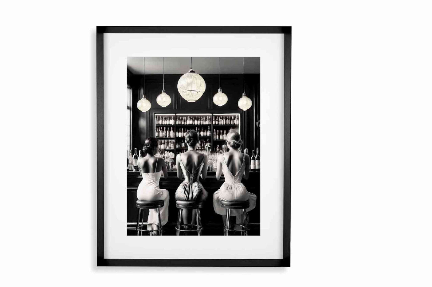 Black smal Frame Passepartout 70cmx90cm Cocktail bar Homefactory