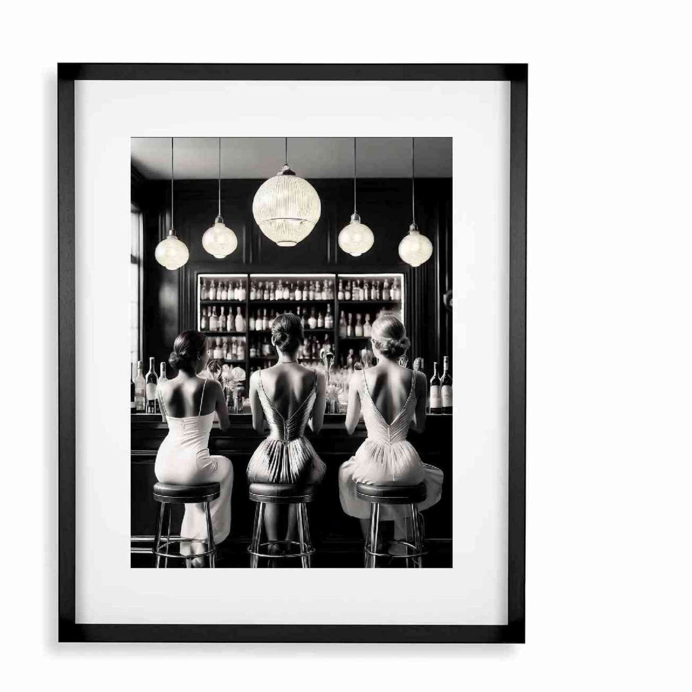 Black smal Frame Passepartout 70cmx90cm Cocktail bar Homefactory