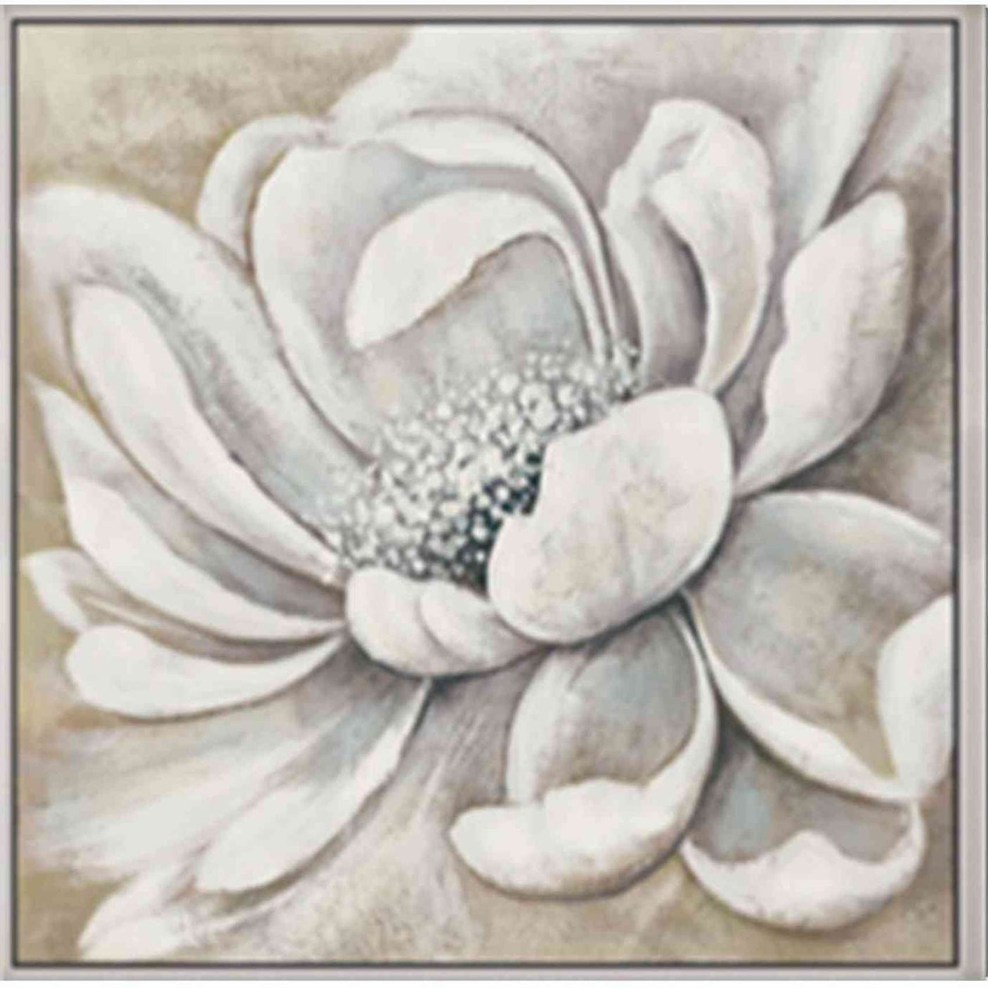 Canvas paint 5cm beige frame Winter Bloom 120x120 Homefactory