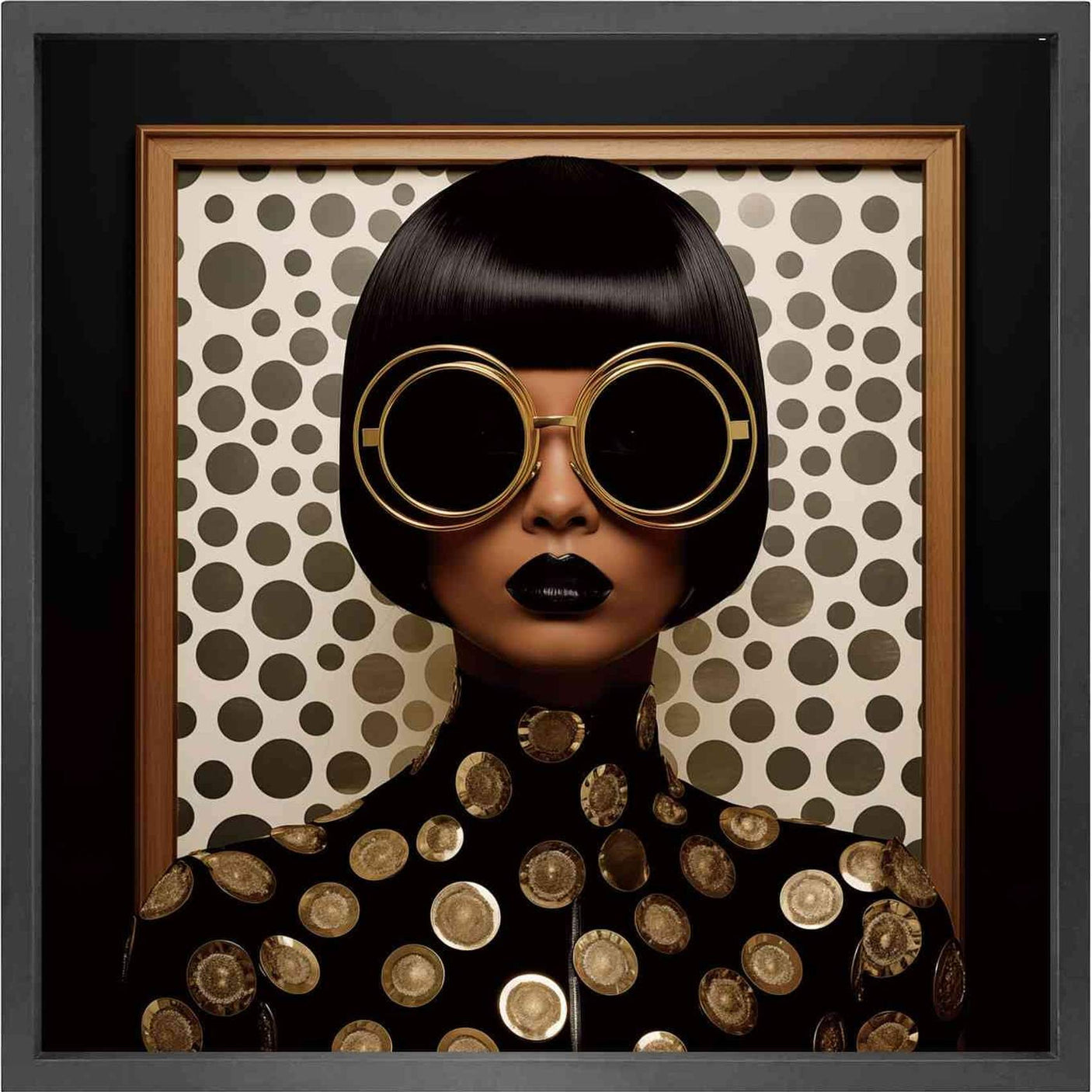 Canvas 5cm black frame Street Fashion 90cm x 150cm Homefactory