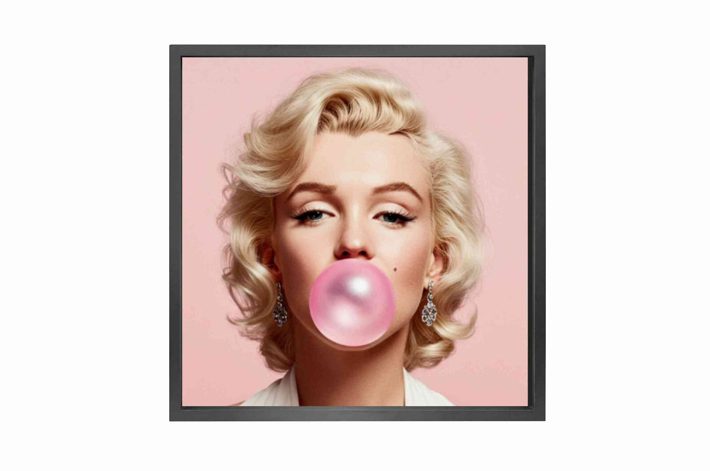 Canvas picture 5cm black frame MARILYN MONROE 120 cm x 120cm Homefactory