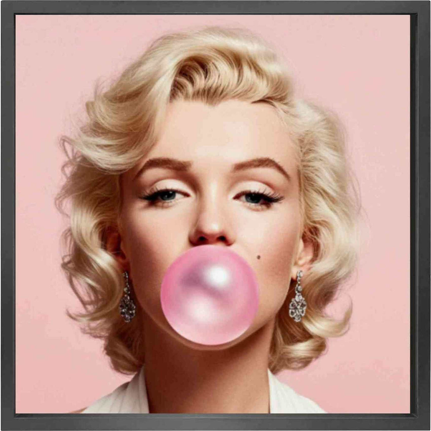 Canvas picture 5cm black frame MARILYN MONROE 120 cm x 120cm Homefactory