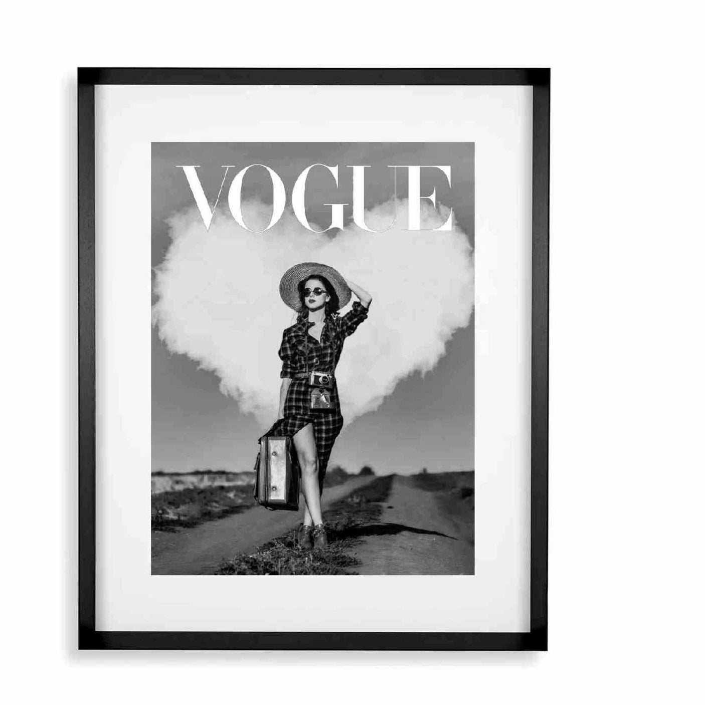 Black smal Frame Passepartout 80cmx120cm VOUGE no.1 Homefactory