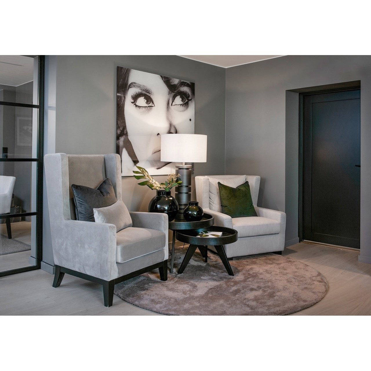 Loungestol Kingston halvrund Outletvare Homefactory Lenestol