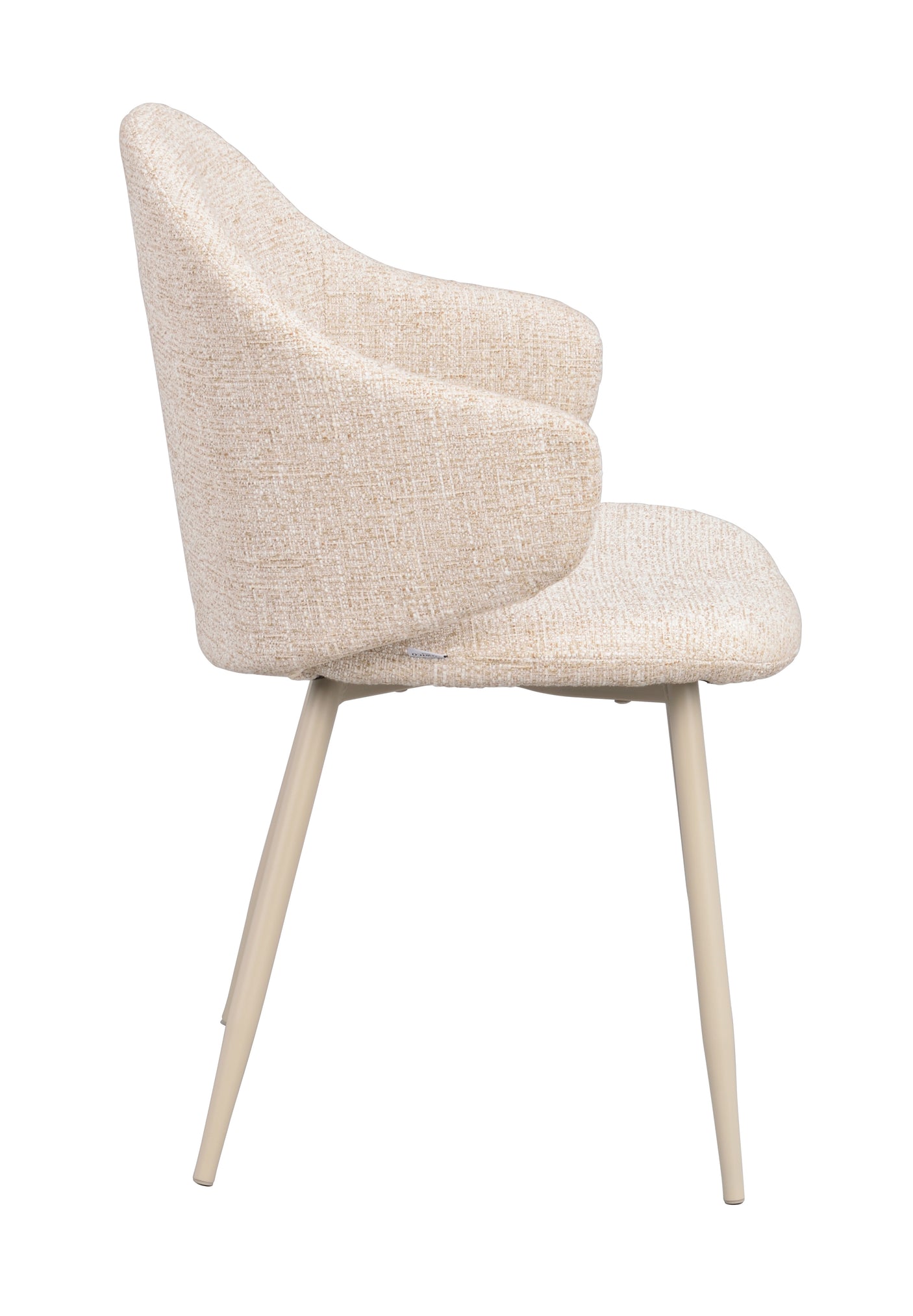 Drake armchair beige fabric/beige metal legs Rowico Spisestol