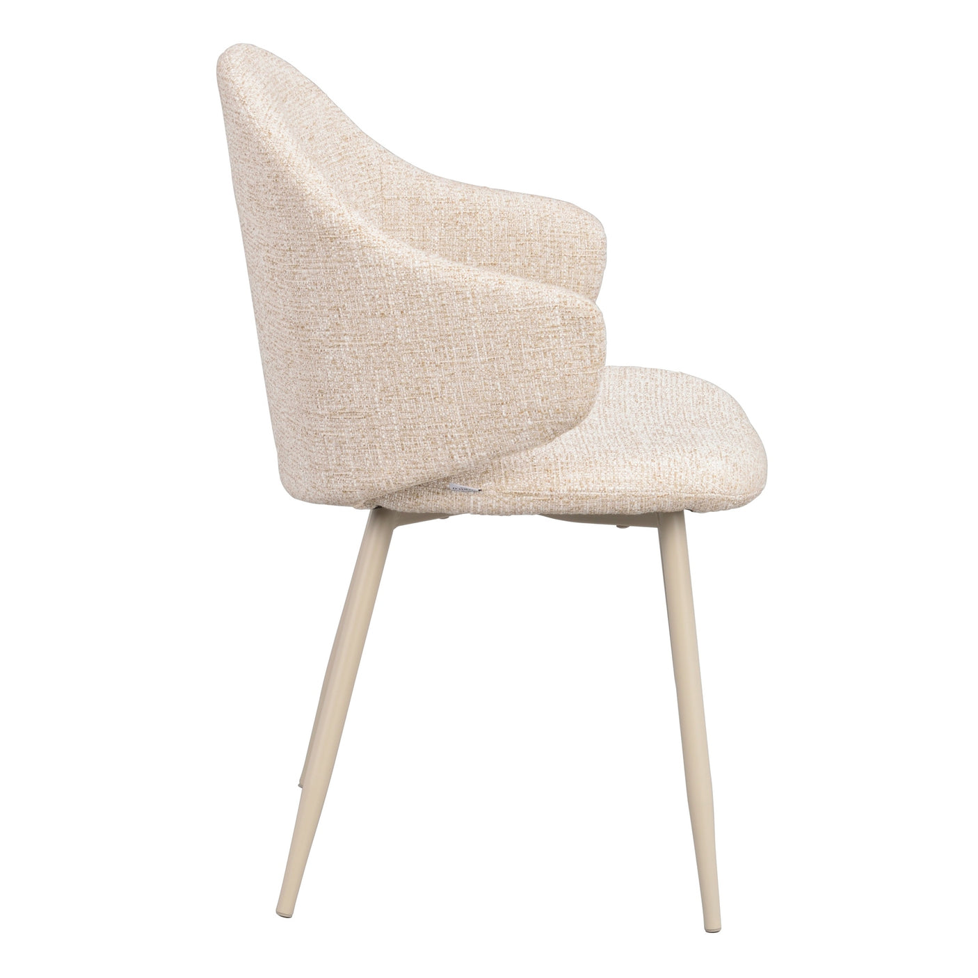Drake armchair beige fabric/beige metal legs Rowico Spisestol