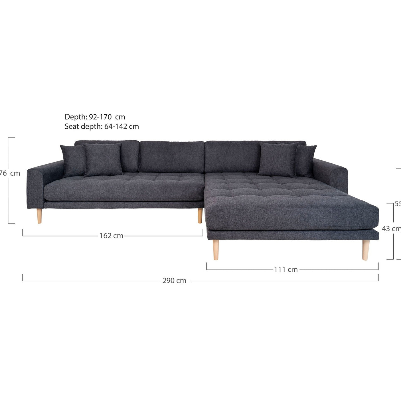 Lido hjørnesofa høyre House Nordic Sofa