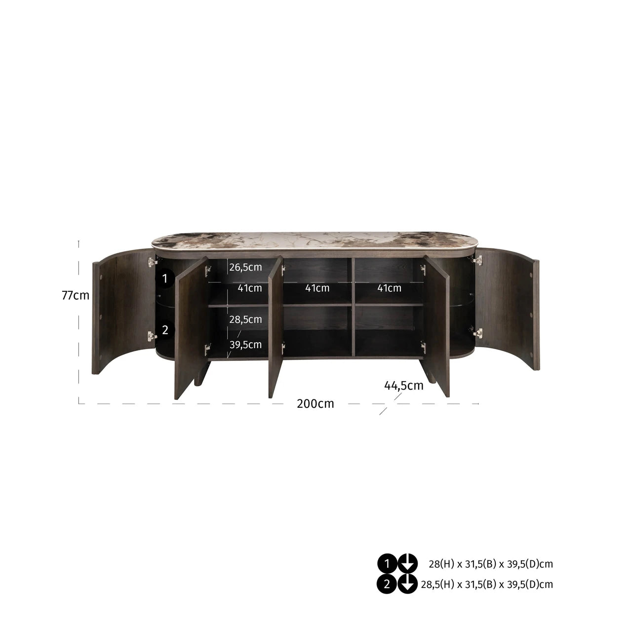 Sideboard Langford brun Richmond Interiors Skjenk