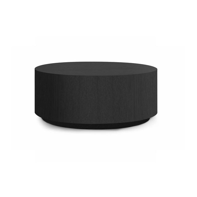 Salongbord Qube Ø90cm høyde 40cm Black grov eikefiner Homefactory