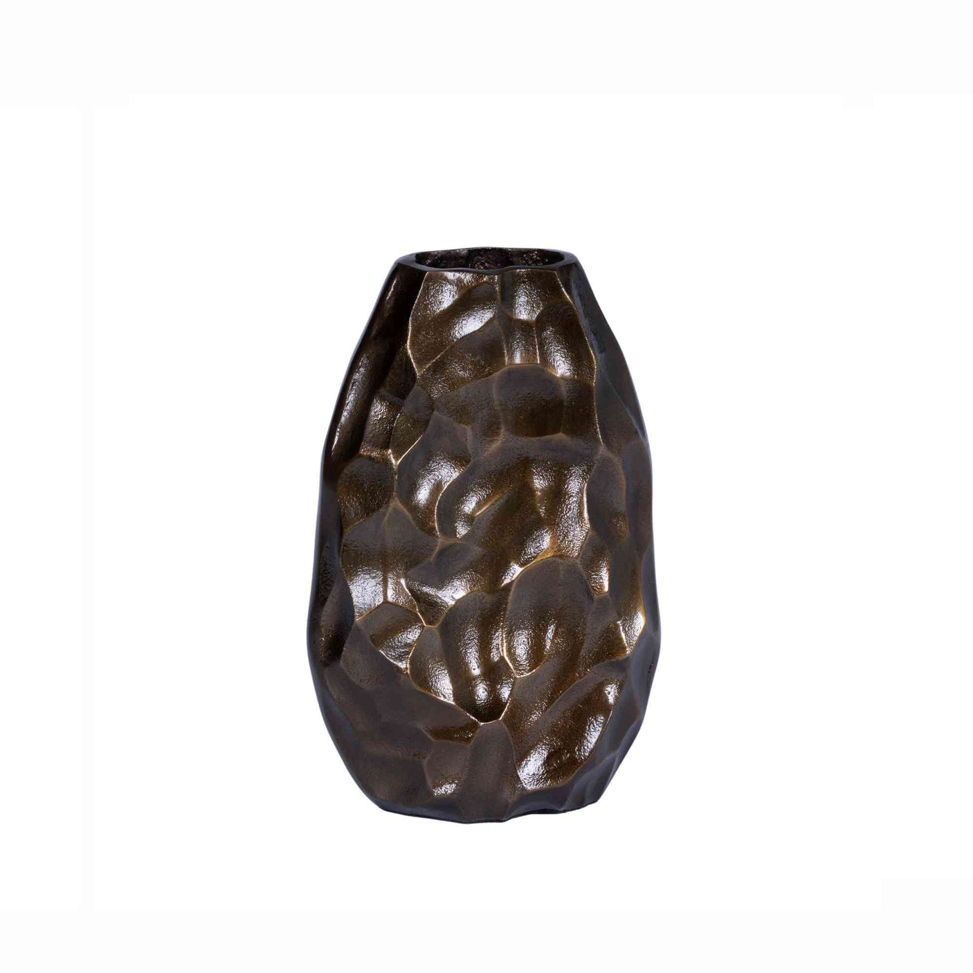 Liten blomste vase Bronze 19,5cmx10,5cmx30cm Homefactory